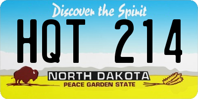 ND license plate HQT214