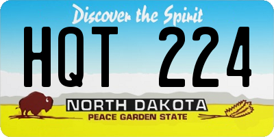 ND license plate HQT224