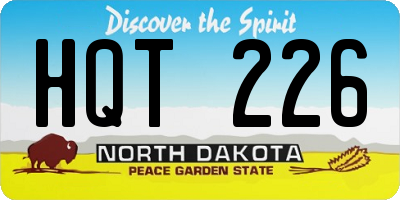 ND license plate HQT226