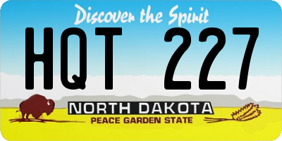 ND license plate HQT227