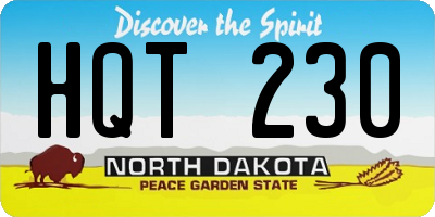 ND license plate HQT230