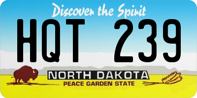 ND license plate HQT239