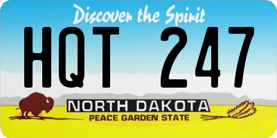ND license plate HQT247