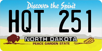 ND license plate HQT251