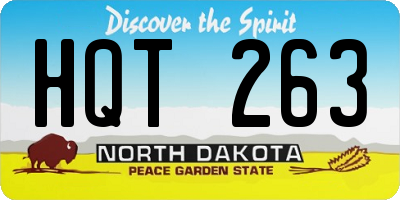 ND license plate HQT263