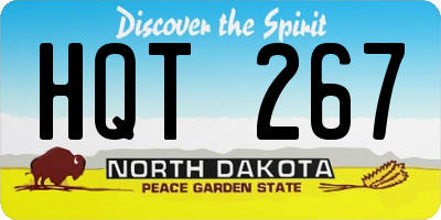 ND license plate HQT267