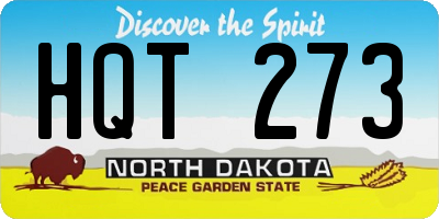 ND license plate HQT273