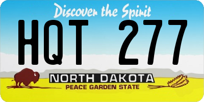 ND license plate HQT277