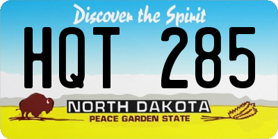 ND license plate HQT285