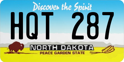 ND license plate HQT287
