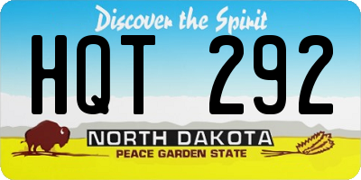ND license plate HQT292