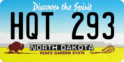 ND license plate HQT293