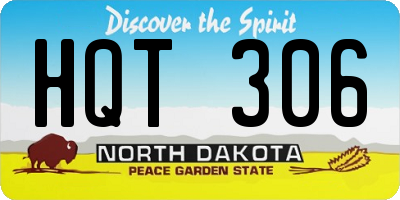 ND license plate HQT306