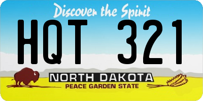 ND license plate HQT321