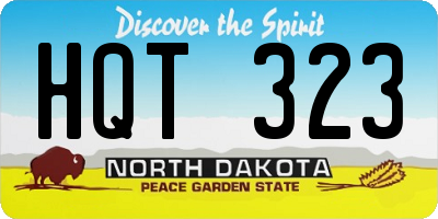 ND license plate HQT323