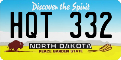ND license plate HQT332