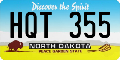 ND license plate HQT355