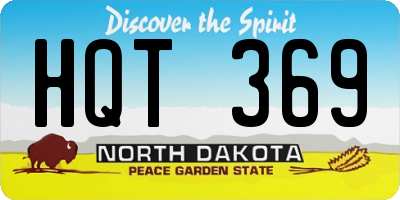 ND license plate HQT369