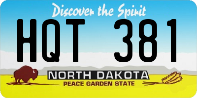 ND license plate HQT381