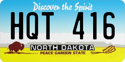 ND license plate HQT416