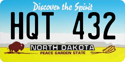 ND license plate HQT432