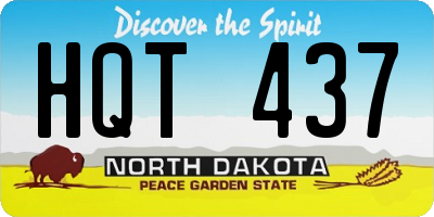 ND license plate HQT437