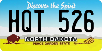 ND license plate HQT526