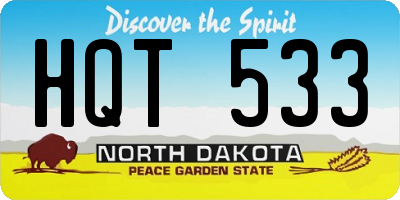ND license plate HQT533