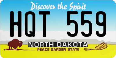 ND license plate HQT559