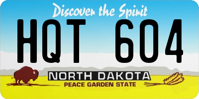 ND license plate HQT604