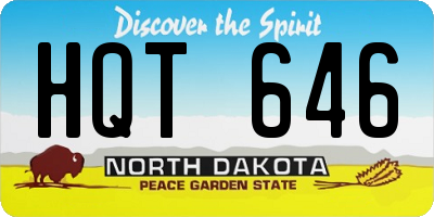 ND license plate HQT646