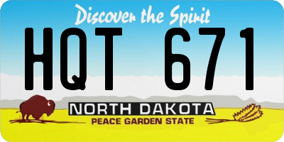 ND license plate HQT671