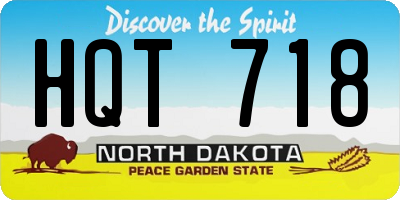 ND license plate HQT718