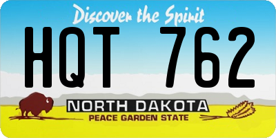 ND license plate HQT762