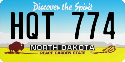 ND license plate HQT774