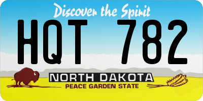 ND license plate HQT782