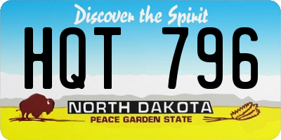ND license plate HQT796