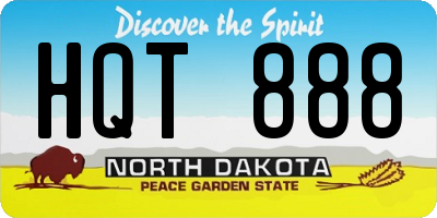 ND license plate HQT888