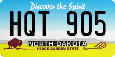 ND license plate HQT905