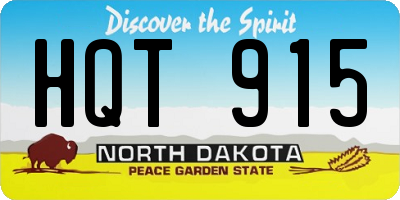 ND license plate HQT915