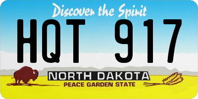 ND license plate HQT917
