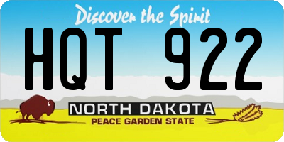 ND license plate HQT922