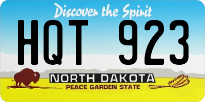 ND license plate HQT923
