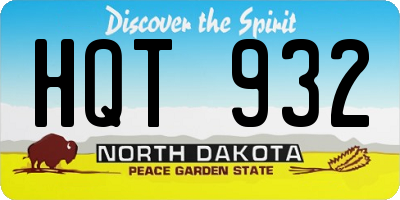 ND license plate HQT932