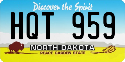 ND license plate HQT959