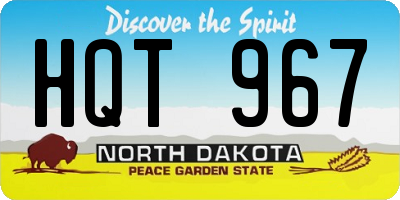 ND license plate HQT967