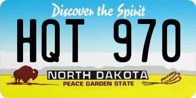 ND license plate HQT970