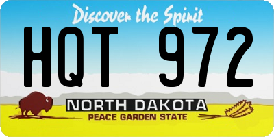 ND license plate HQT972