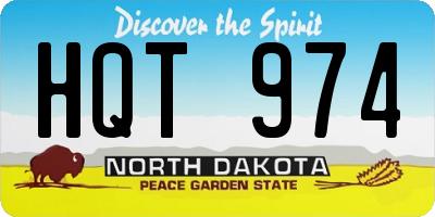 ND license plate HQT974