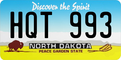 ND license plate HQT993